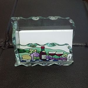 Stained glass business card holder